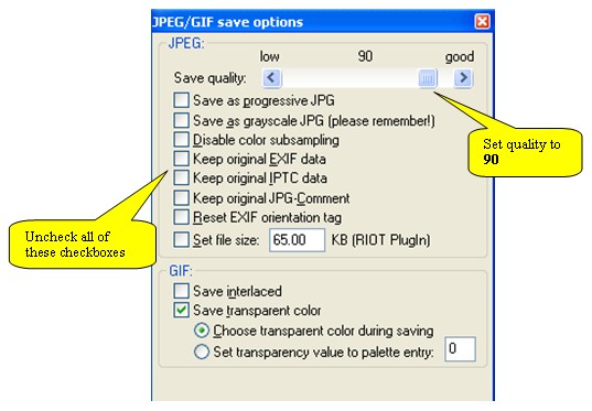 IrfanView Quality Dialog