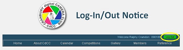 special log in/out page